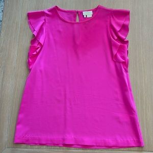 Kate spade hot pink size 4, ruffled silk tank.
